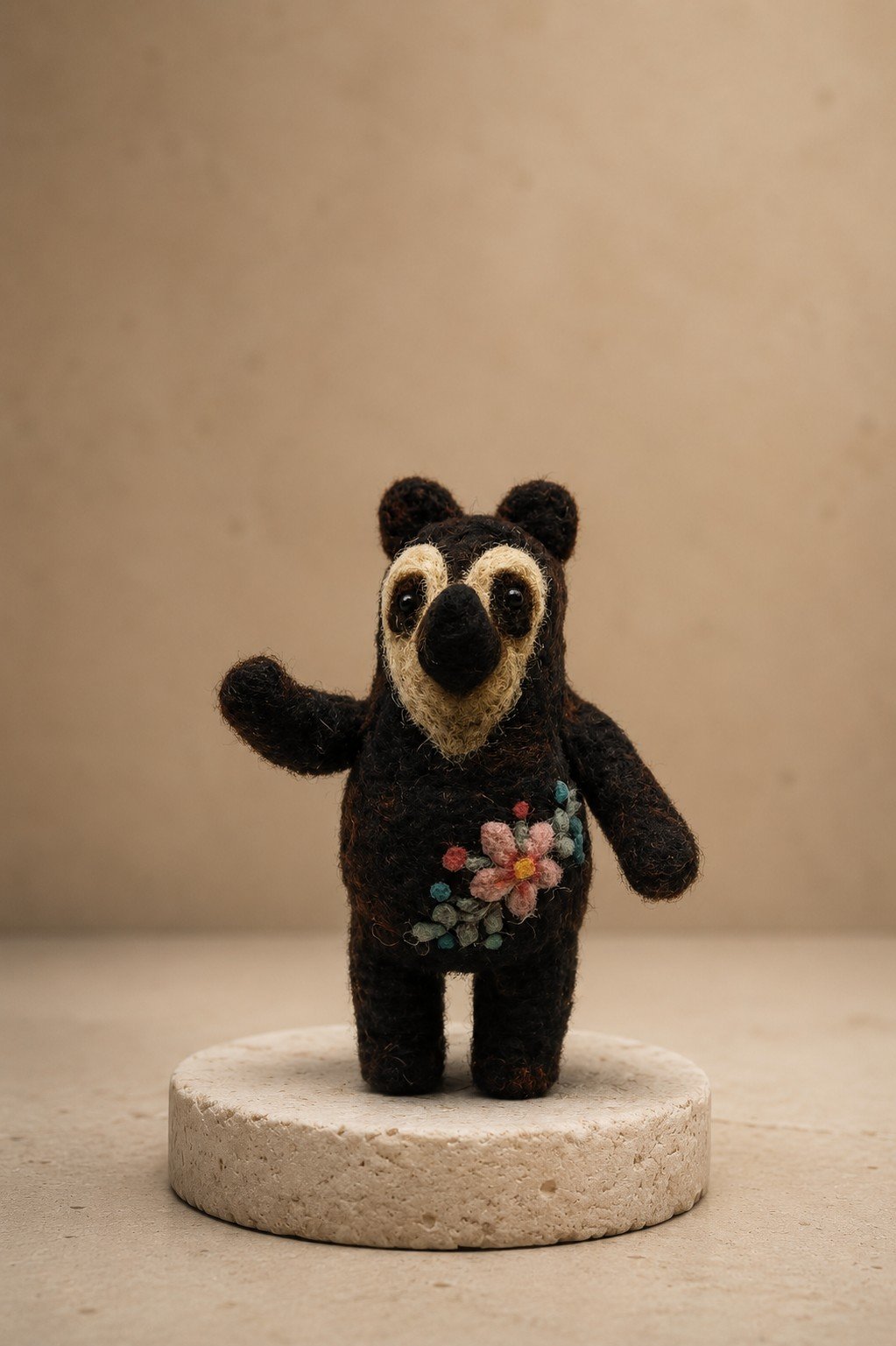 Personaje textil de un oso.